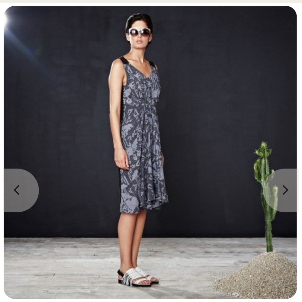 Feral Childe Dark Star Dark Teal Sleeveless Button Front Dress Size S